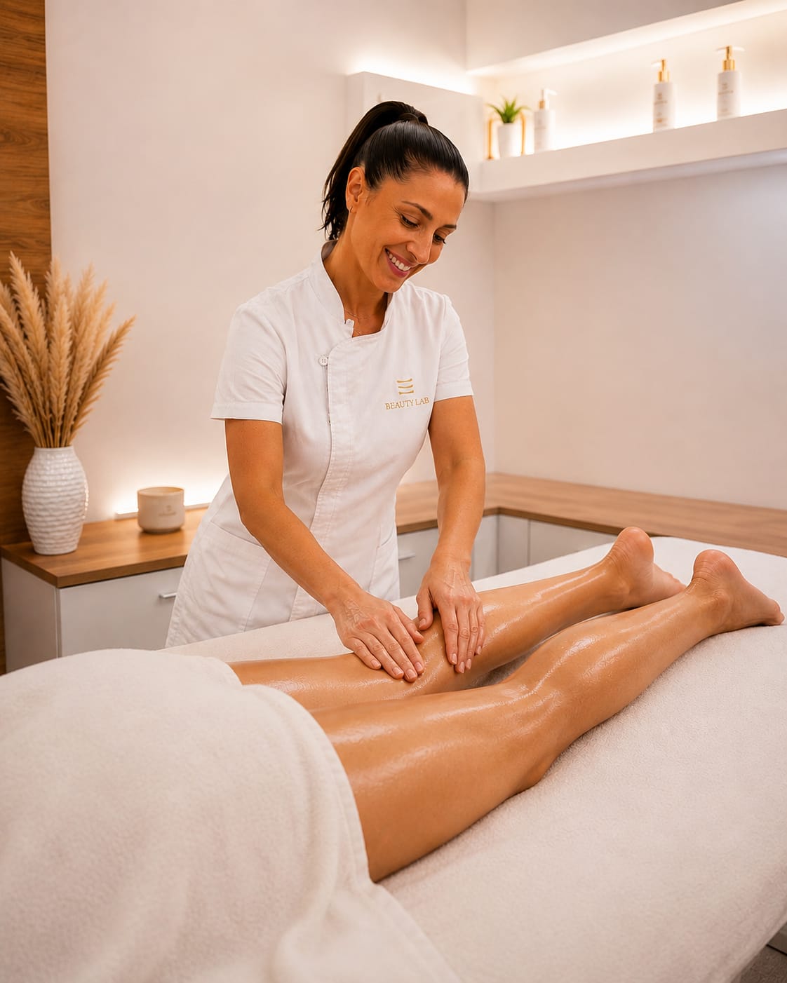 Rituale post-laser con massaggio e olio lenitivo